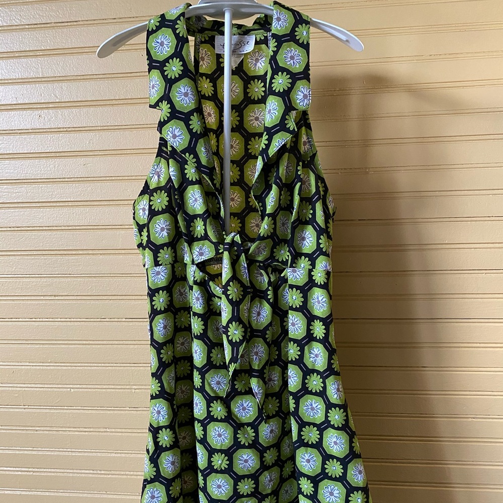 Vintage - retro floral tie up mini dress